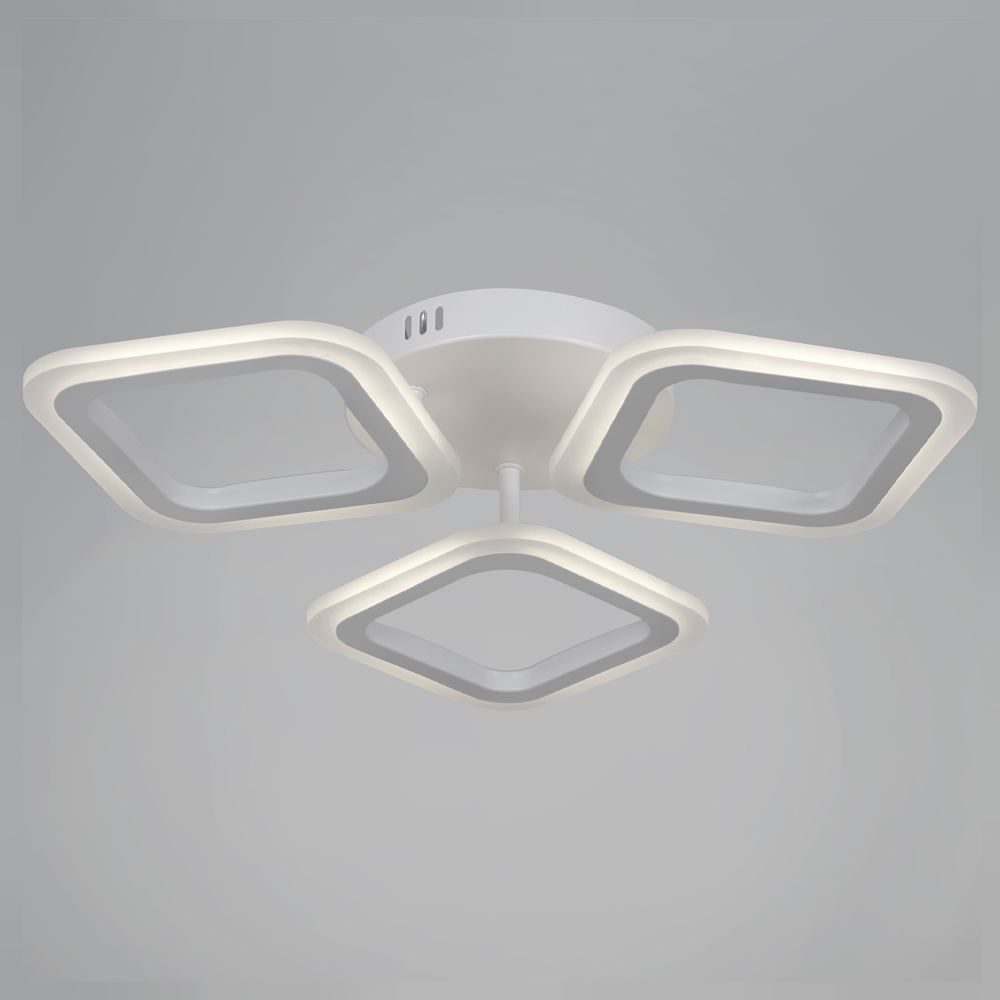 LED luster ERIKA 20 W, 3 štvorce, teplé/neutrálne/studené svetlo, biela, kov a akryl, imaginea 4