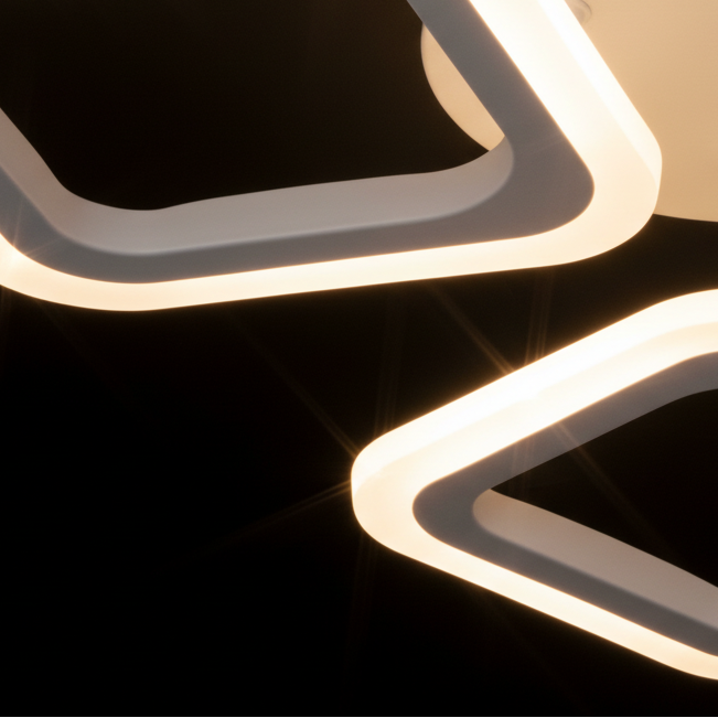 LED luster ERIKA 20 W, 3 štvorce, teplé/neutrálne/studené svetlo, biela, kov a akryl, imaginea 3