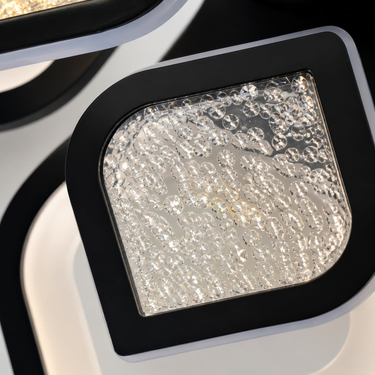 DALIA 96W LED Chandelier with Remote Control, 5 Petals, Cool/Warm/Neutral Light, Dimmable, Black, imaginea 7