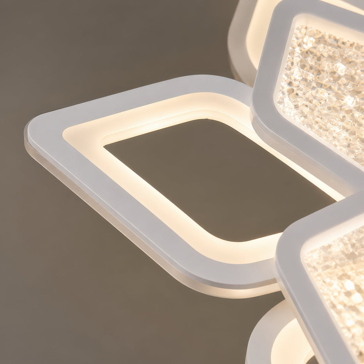 DALIA 96W LED Chandelier with Remote Control, 5 Petals, Cool/Warm/Neutral Light, Dimmable, White, imaginea 8