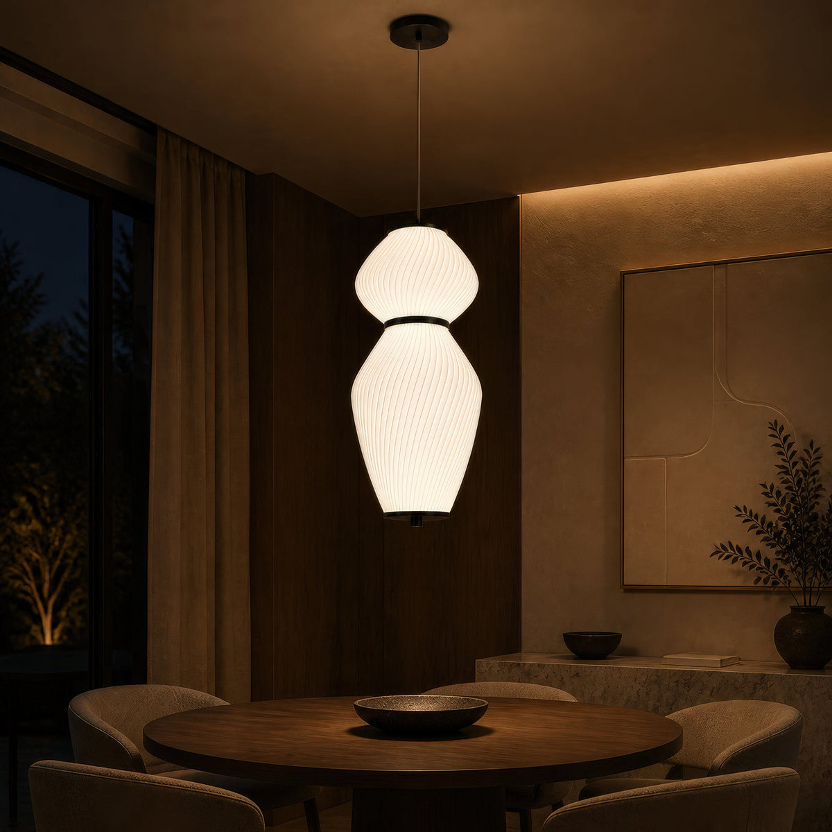 Lustra Suspendata LUMA, 33W, 2xE27, Diametru 40.5 cm, Inaltime 16.5 cm, Alb, Plexiglas, Metal