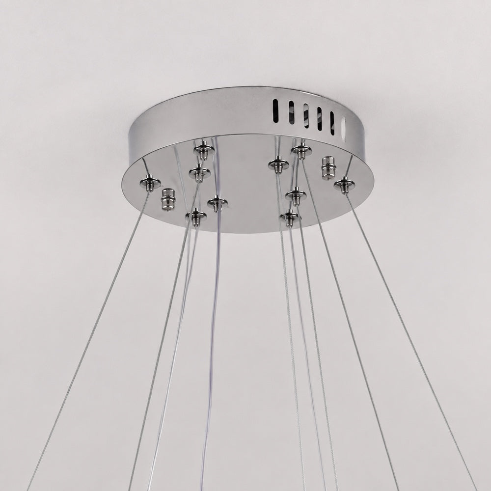 LED luster s diaľkovým ovládačom a krištáľmi PRISM LUMINIS 58 W, 2 kruhy, studené/cieple/neuterálne svetlo, stmívateľný, chrom a biela, nastaviteľná výška, imaginea 10