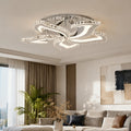 Alejandro RGB 88W LED Chandelier with Remote Control and Crystal, 5 Arms, Cool/Warm/Neutral Light, Dimmable, Glossy Chrome