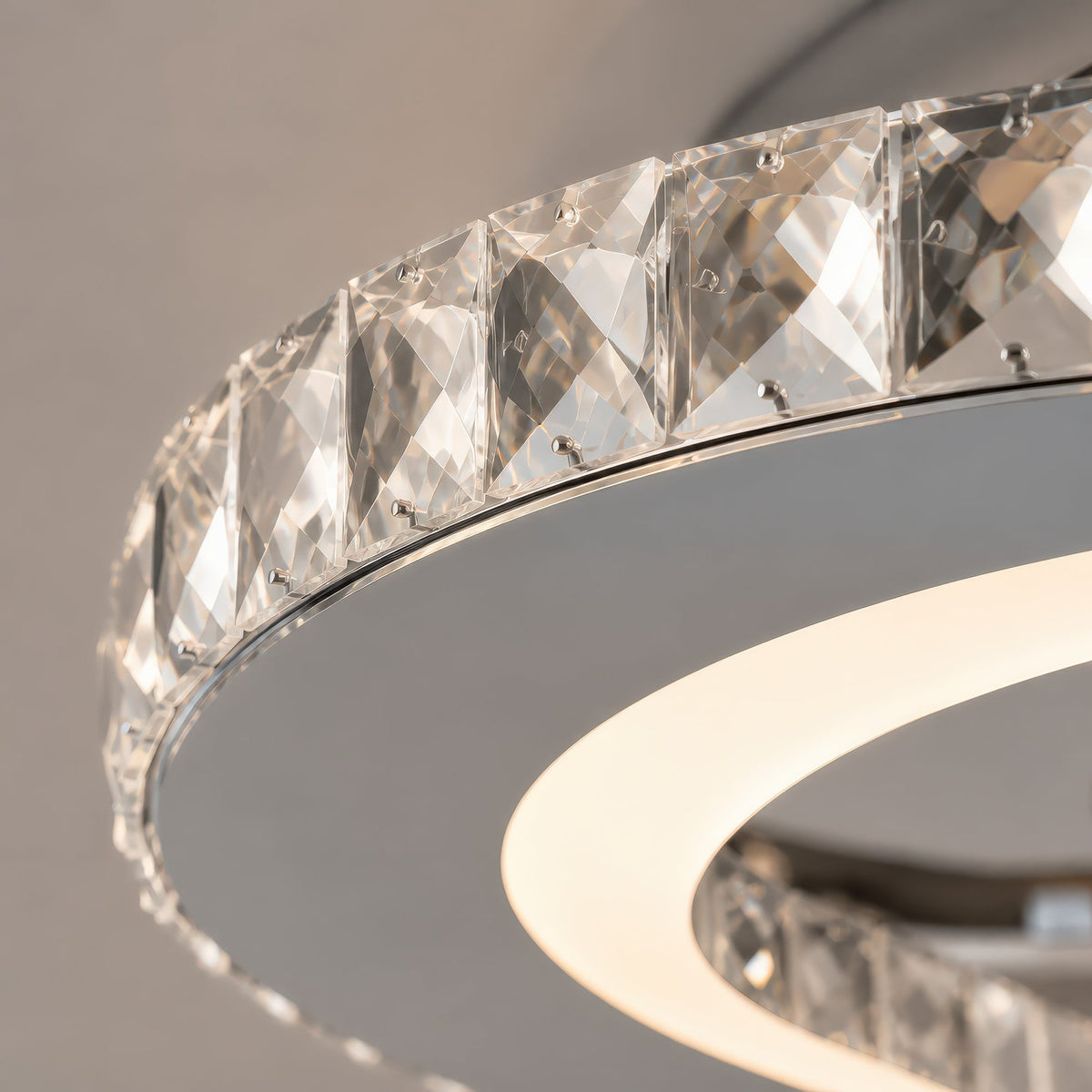 Alejandro RGB 88W LED Chandelier with Remote Control and Crystal, 5 Arms, Cool/Warm/Neutral Light, Dimmable, Glossy Chrome, imaginea 9