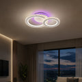 LED luster s diaľkovým ovládačom a krištáľom NOVA ROTONDA RGB 42 W, 2 kruhy, studené/teplé/neuterálne svetlo, stmívateľný, biela farba