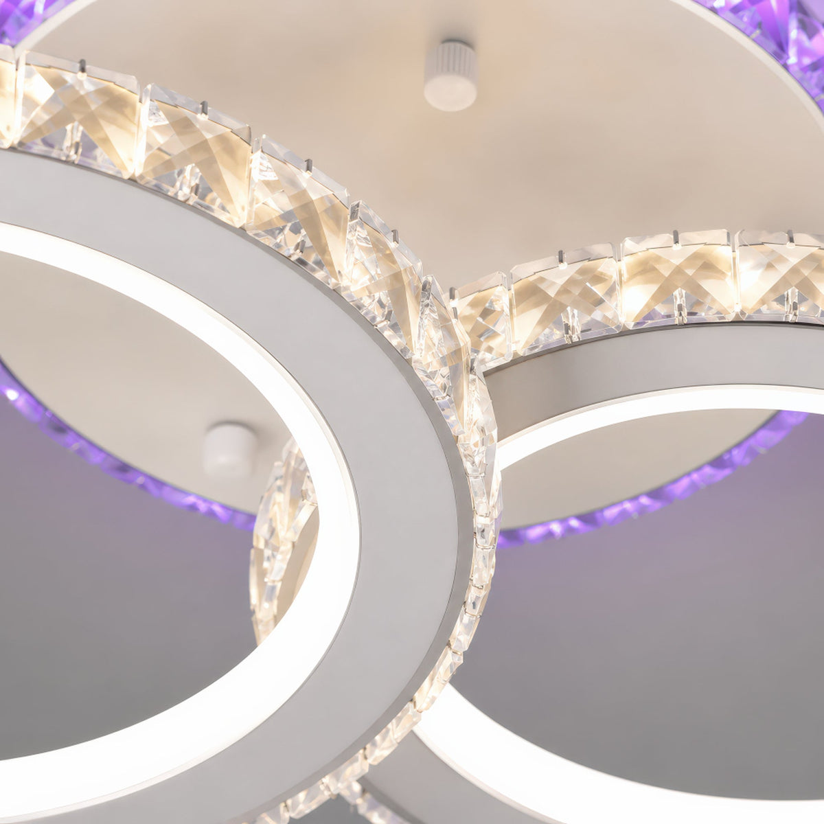 LED luster s diaľkovým ovládačom a krištáľom NOVA ROTONDA RGB 42 W, 2 kruhy, studené/teplé/neuterálne svetlo, stmívateľný, biela farba, imaginea 8