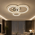 Lustra LED cu telecomanda si cristal NOVA ROTONDA RGB 73W, 3 Cercuri, lumina Rece/Calda/Neutra, Dimabila, Crom Lucios