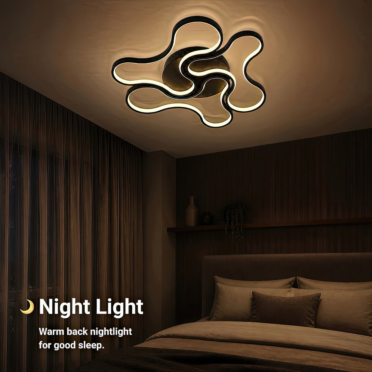 Lustra LED cu telecomanda ORMS Eleganza, 3000K/4000K/6000K, 126W, Metal și Plastic, Negru