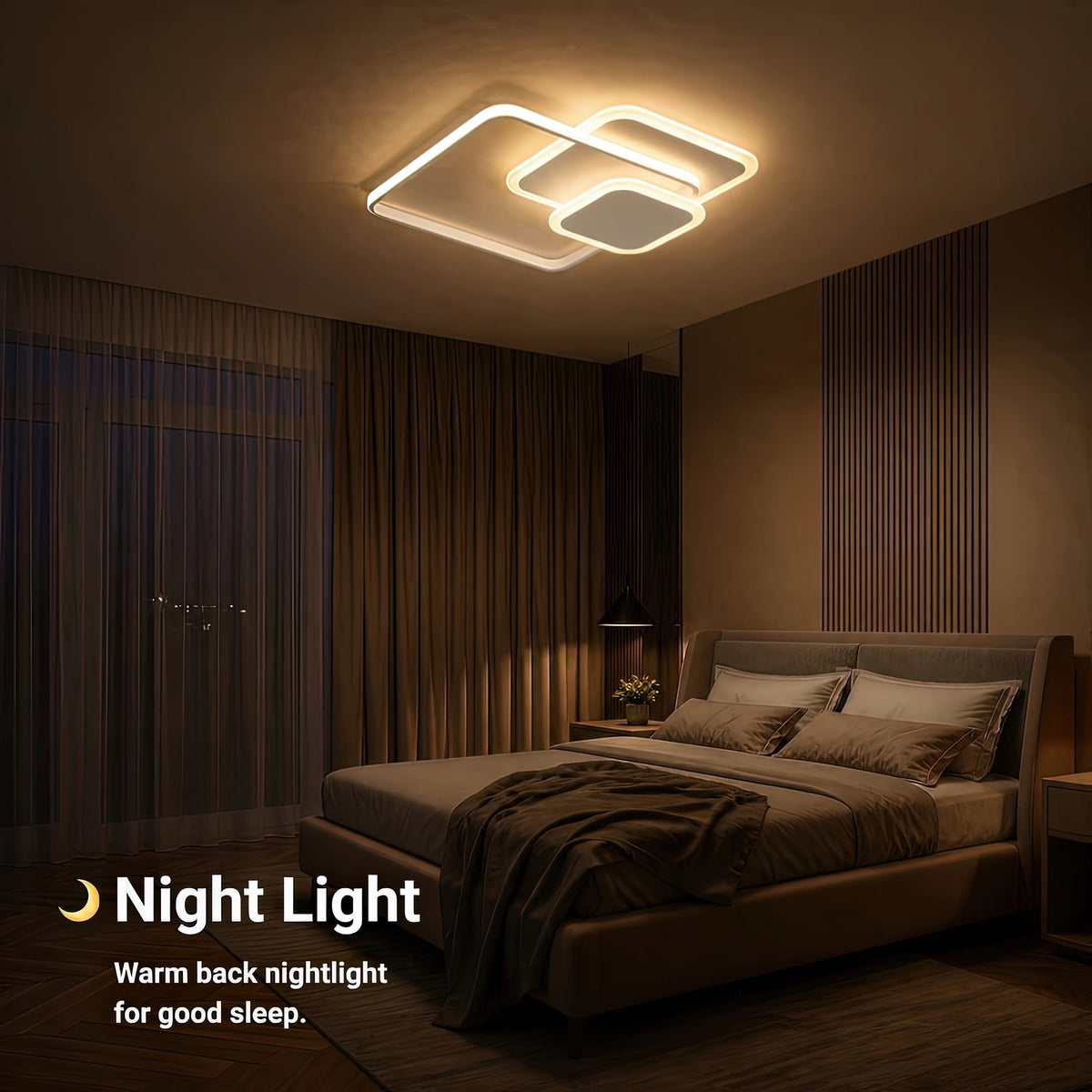 LED luster s diaľkovým ovládačom ANEMONA 71 W, 3 štvorce, studené/teplé/neuterálne svetlo, stmívateľný, biela farba, kov a akryl, imaginea 5
