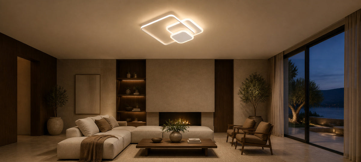 LED luster s diaľkovým ovládačom ANEMONA 71 W, 3 štvorce, studené/teplé/neuterálne svetlo, stmívateľný, biela farba, kov a akryl, imaginea 12