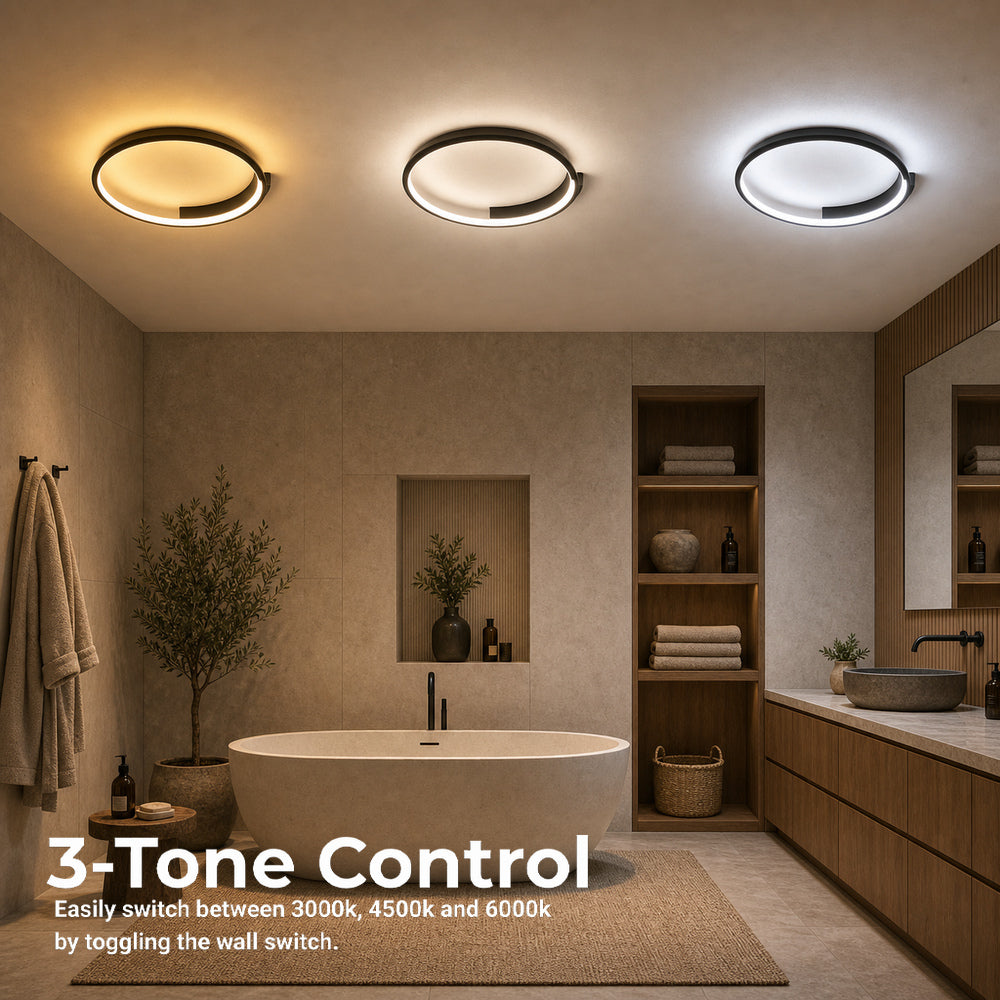 LETIZIA 34W LED Chandelier with Remote Control, Round, Cool/Warm/Neutral Light, Dimmable, Black, imaginea 5