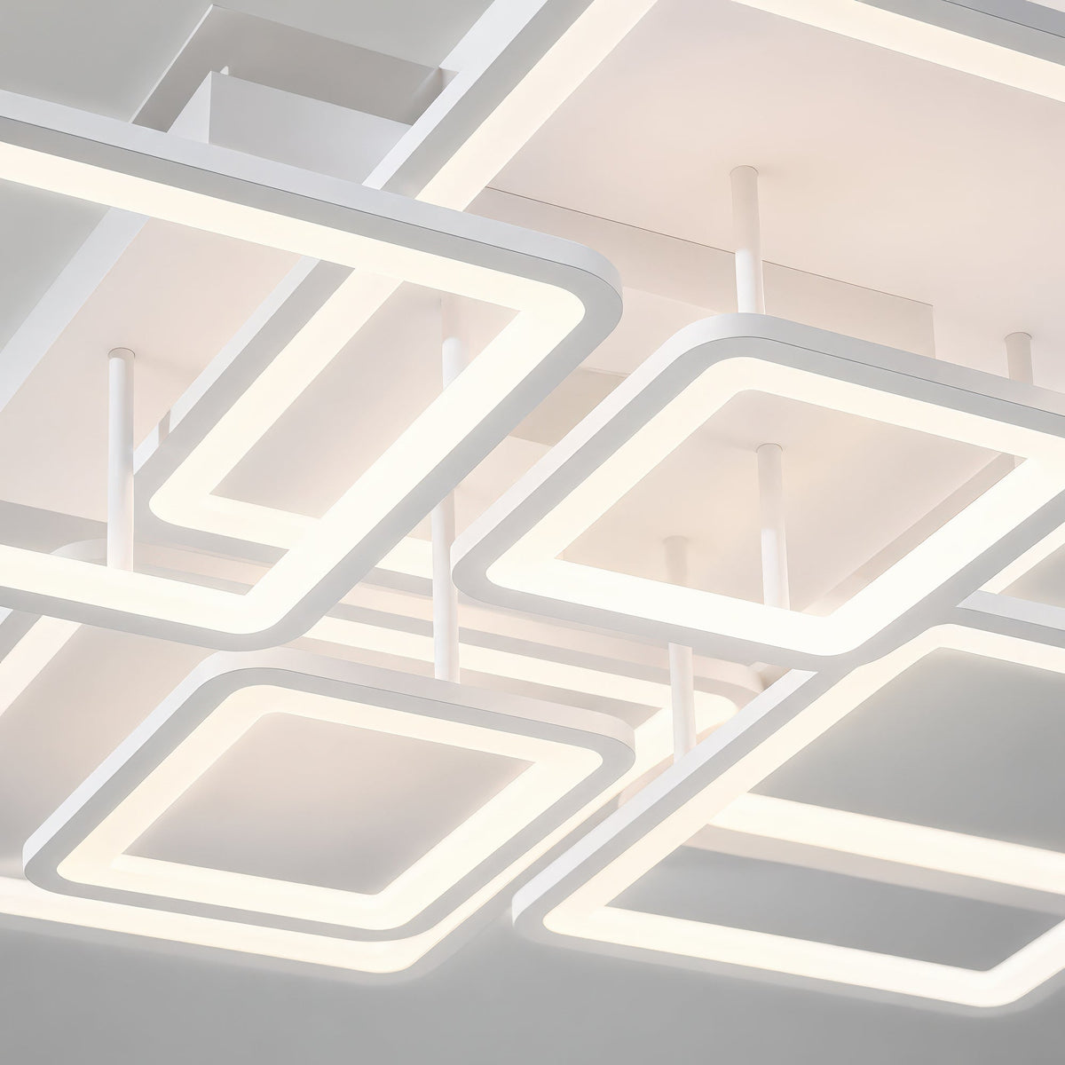 Lustra LED cu telecomanda ELLA 187W, 8 Patrate, lumina Rece/Calda/Neutra, Dimabila, Alb, Metal si Acril, imaginea 9