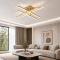 Lustra LED cu Telecomanda LINEX, 53W, Lumina 3000K/4000K/6000K, Dimabila, Auriu