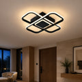 Lustra LED cu telecomanda VECTOR QUAD 52W, lumina Rece/Calda/Neutra, Dimabila, Negru
