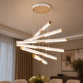 Lustra LED Suspendata Acril LT183/5WH, 68W, Lumina 3000/4000/6000K, Alb, Inaltime Reglabila