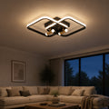 Lustra LED cu telecomanda SOLA, 2 surse, 3000K/4000K/6000K, 108W, Metal și Silicon, Negru