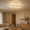DAISY 53W LED Chandelier with Remote Control and Crystal, 4 Elements, Cool/Warm/Neutral Light, Dimmable, White