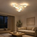IPOMOEA 51W LED Chandelier with Remote Control, 3 Stars, Cool/Warm/Neutral Light, Dimmable, White, Metal and Acrylic