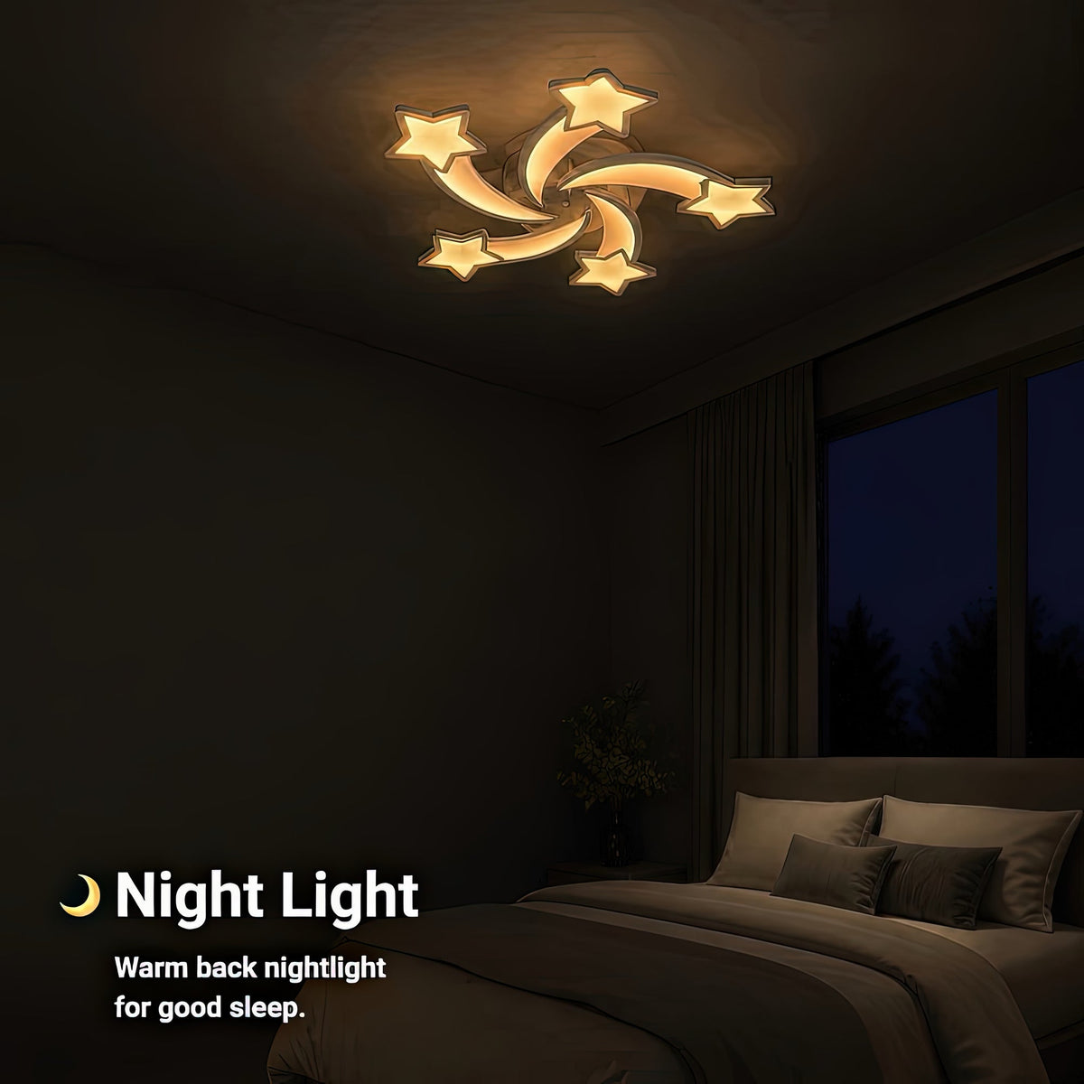 Lustra LED cu telecomanda IPOMOEA 85W, 5 Stele, lumina Rece/Calda/Neutra, Dimabila, Alb, Metal si Acril, imaginea 6