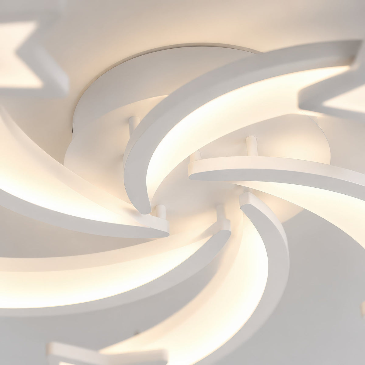 Lustra LED cu telecomanda IPOMOEA 85W, 5 Stele, lumina Rece/Calda/Neutra, Dimabila, Alb, Metal si Acril, imaginea 2