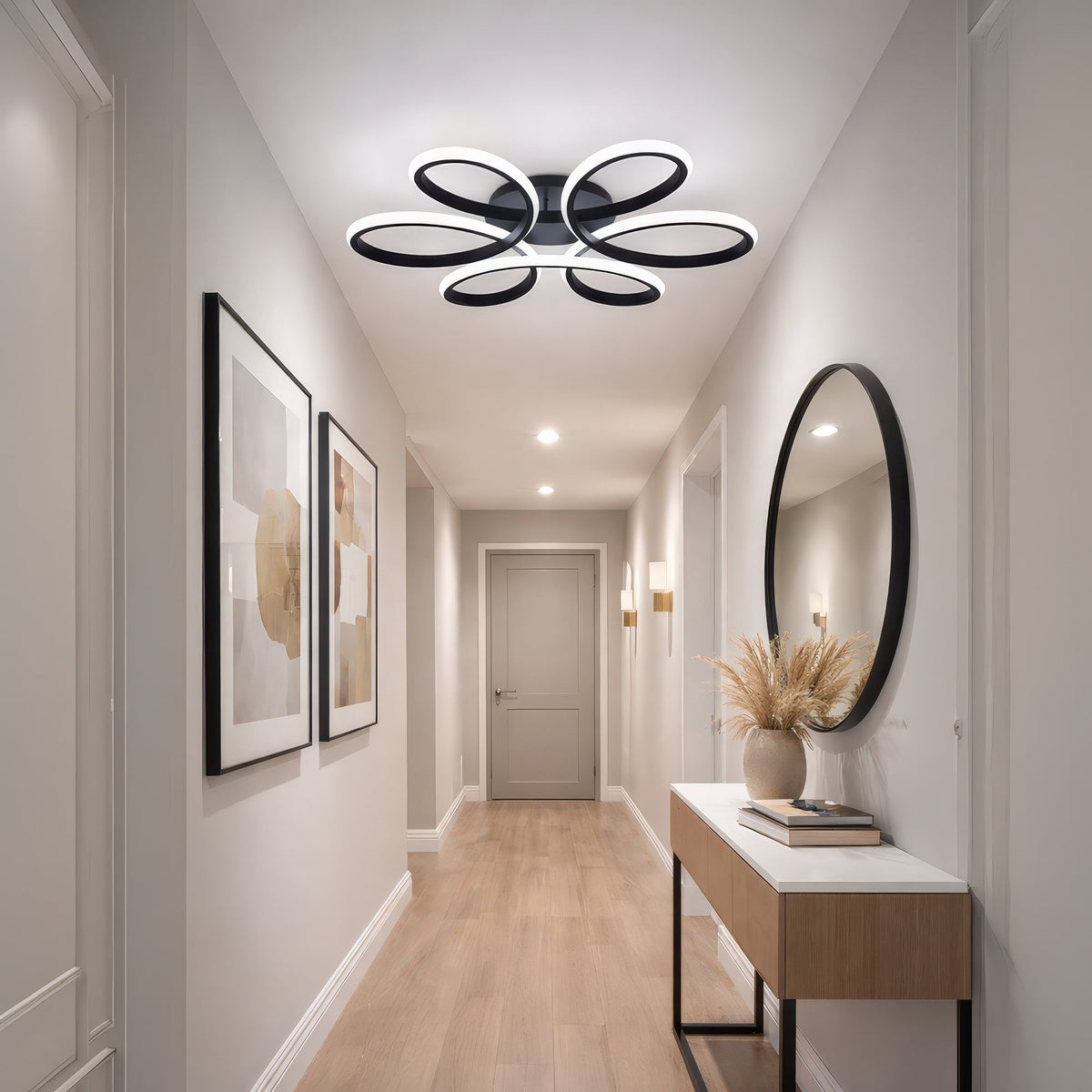 Lustra LED cu telecomanda HELIX 63W, lumina Rece/Calda/Neutra, Dimabila, Negru, imaginea 11
