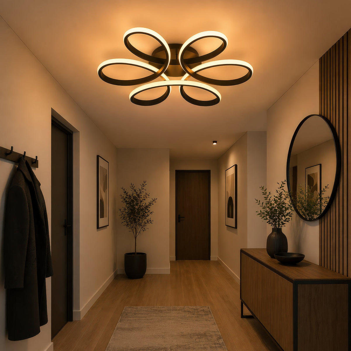 Lustra LED cu telecomanda HELIX 63W, lumina Rece/Calda/Neutra, Dimabila, Negru, imaginea 13