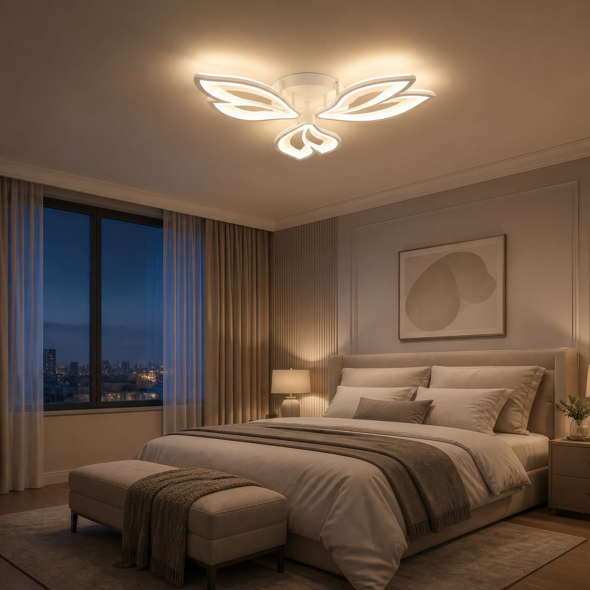 Lustra LED cu telecomanda LILY 40W, 3 Elemente, lumina Rece/Calda/Neutra, Dimabila, Alb, imaginea 12