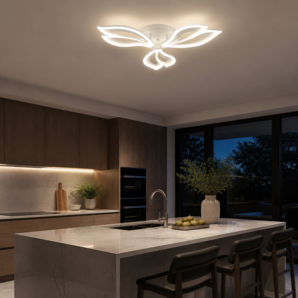 Lustra LED cu telecomanda LILY 40W, 3 Elemente, lumina Rece/Calda/Neutra, Dimabila, Alb, imaginea 14