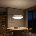 Lustra LED suspendata cu Telecomanda CHIARA, 73W, Lumina Rece/Calda/Neutra, Dimabila, Alb