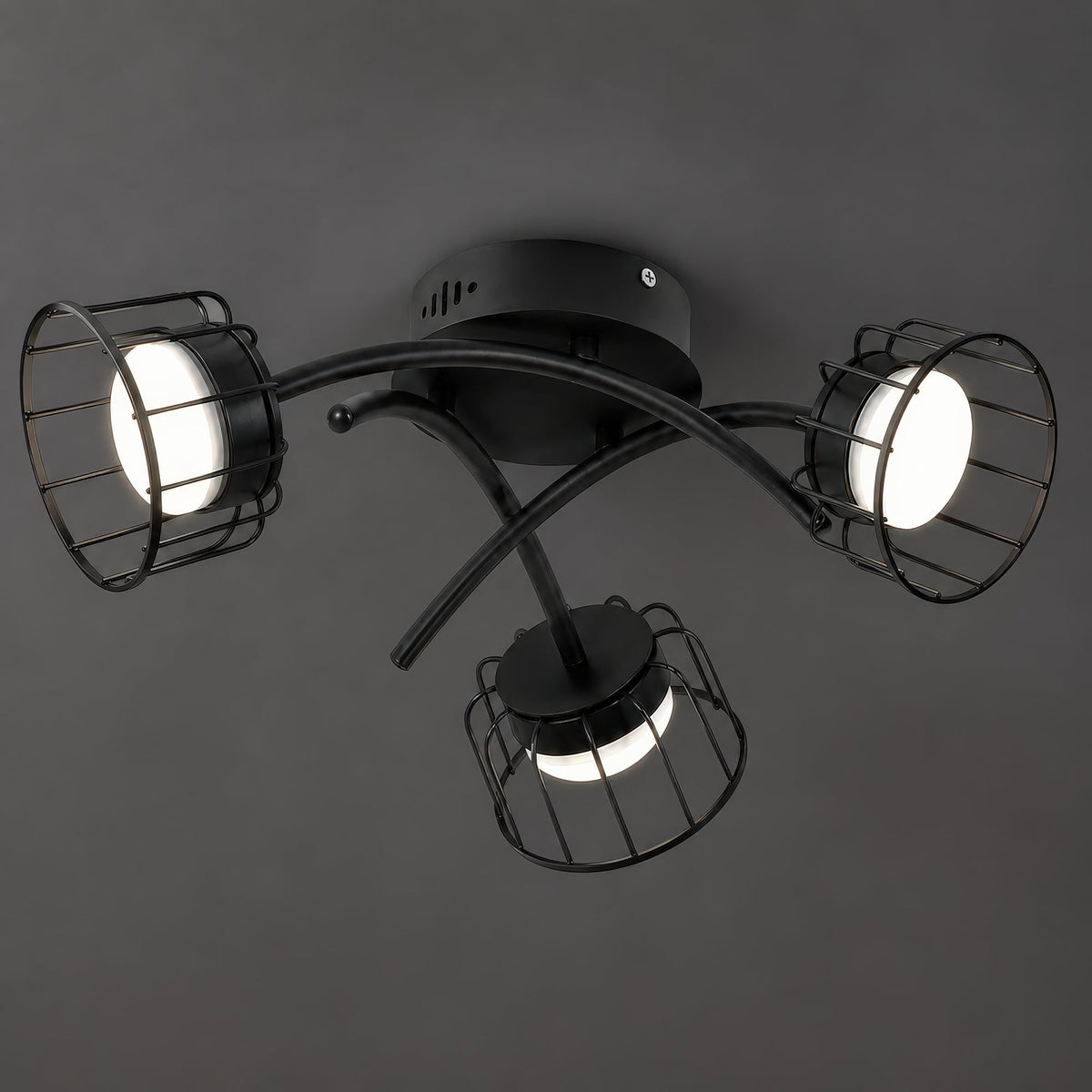 Lustra EPS, 3xGX53, D56cm, Metal și Plastic, Negru