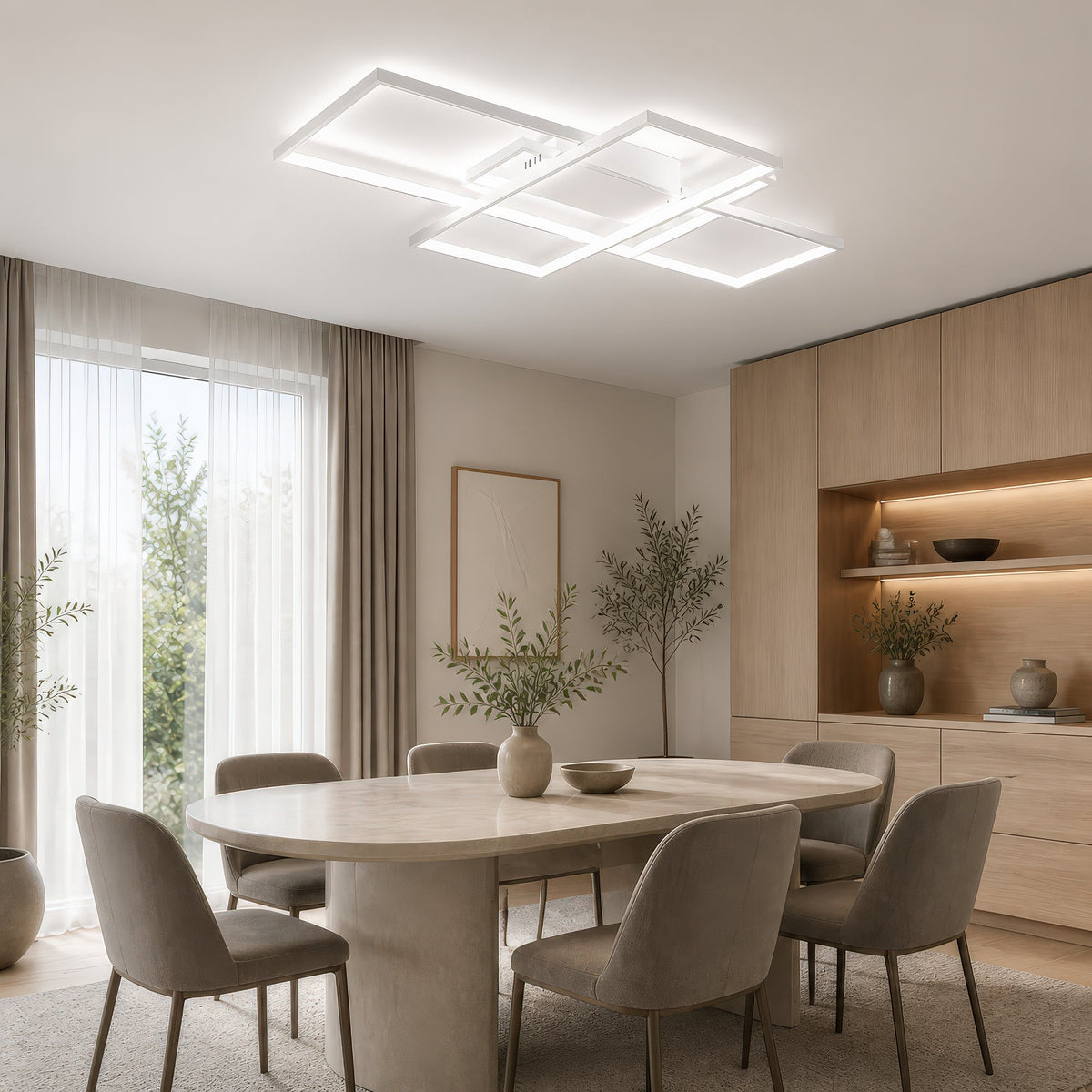 LED luster s diaľkovým ovládačom LANDYN 78W, studené/Teplé/Neutrálne svetlo, Stmívateľný, Biela, imaginea 11