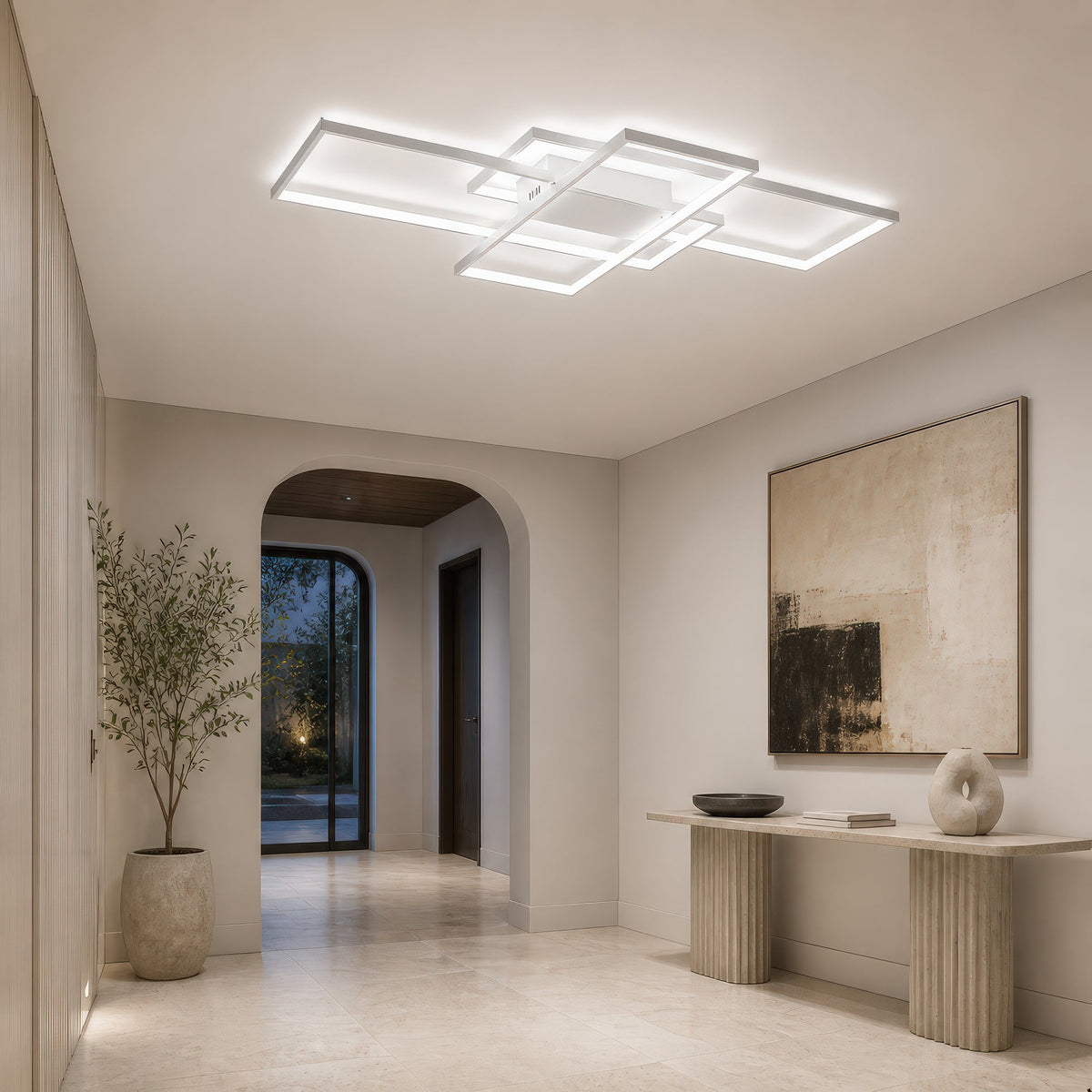 LED luster s diaľkovým ovládačom LANDYN 78W, studené/Teplé/Neutrálne svetlo, Stmívateľný, Biela, imaginea 12