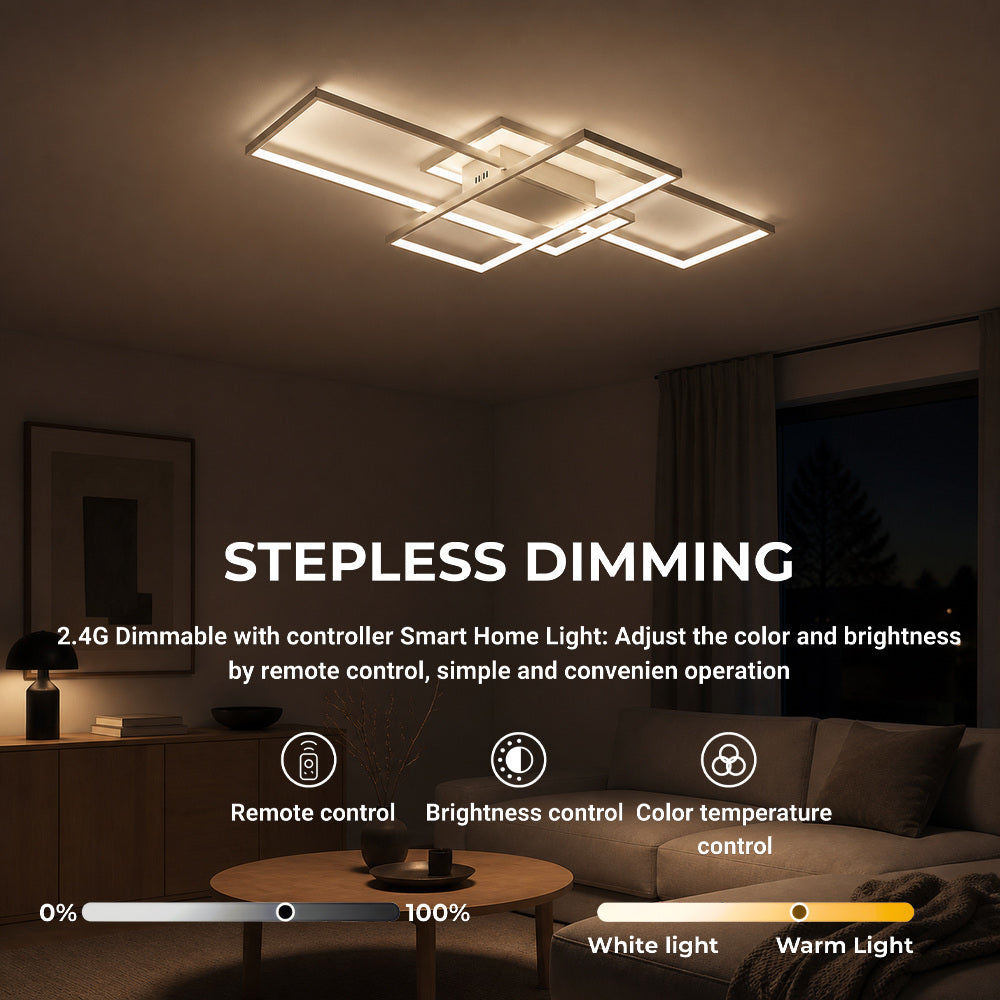 LED luster s diaľkovým ovládačom LANDYN 78W, studené/Teplé/Neutrálne svetlo, Stmívateľný, Biela, imaginea 4