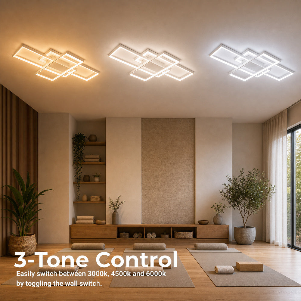 LED luster s diaľkovým ovládačom LANDYN 78W, studené/Teplé/Neutrálne svetlo, Stmívateľný, Biela, imaginea 5