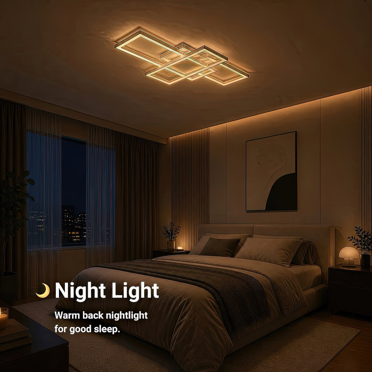 LED luster s diaľkovým ovládačom LANDYN 78W, studené/Teplé/Neutrálne svetlo, Stmívateľný, Biela, imaginea 6
