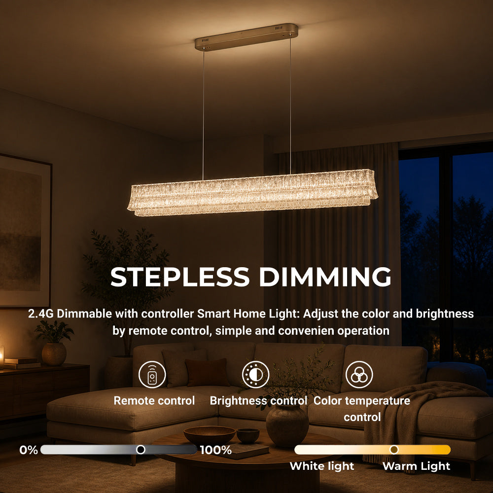 Lustra LED cu Telecomanda, Suspendata TAMY 160W, Liniara, lumina Rece/Calda/Neutra, Auriu, Inaltime Reglabila