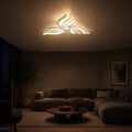 SAKURA 38W LED Chandelier with Remote Control, 3 Petals, Cool/Warm/Neutral Light, Dimmable, White, Metal and Acrylic