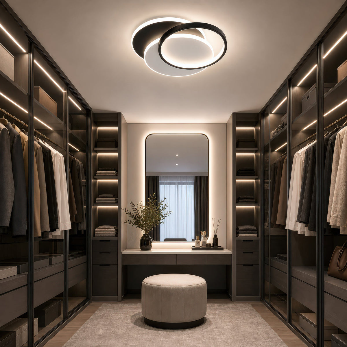 LED luster s diaľkovým ovládačom CHIARA 67 W, 3 kruhy, studené/teplé/neutrálne svetlo, stm dimovateľný, čierny, imaginea 14
