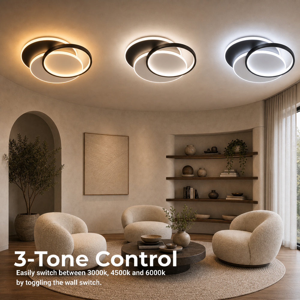 LED luster s diaľkovým ovládačom CHIARA 67 W, 3 kruhy, studené/teplé/neutrálne svetlo, stm dimovateľný, čierny, imaginea 5