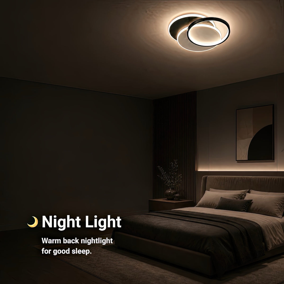 LED luster s diaľkovým ovládačom CHIARA 67 W, 3 kruhy, studené/teplé/neutrálne svetlo, stm dimovateľný, čierny, imaginea 6