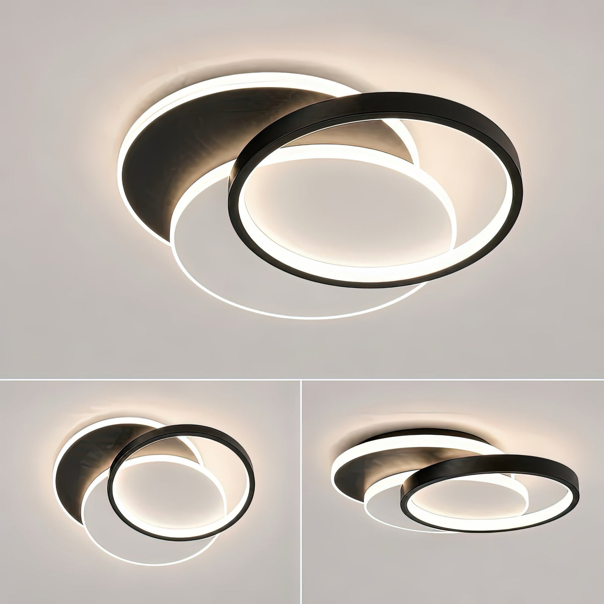 LED luster s diaľkovým ovládačom CHIARA 67 W, 3 kruhy, studené/teplé/neutrálne svetlo, stm dimovateľný, čierny, imaginea 8
