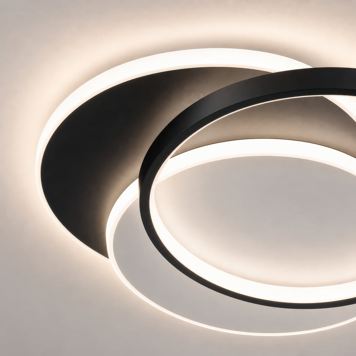 LED luster s diaľkovým ovládačom CHIARA 67 W, 3 kruhy, studené/teplé/neutrálne svetlo, stm dimovateľný, čierny, imaginea 2