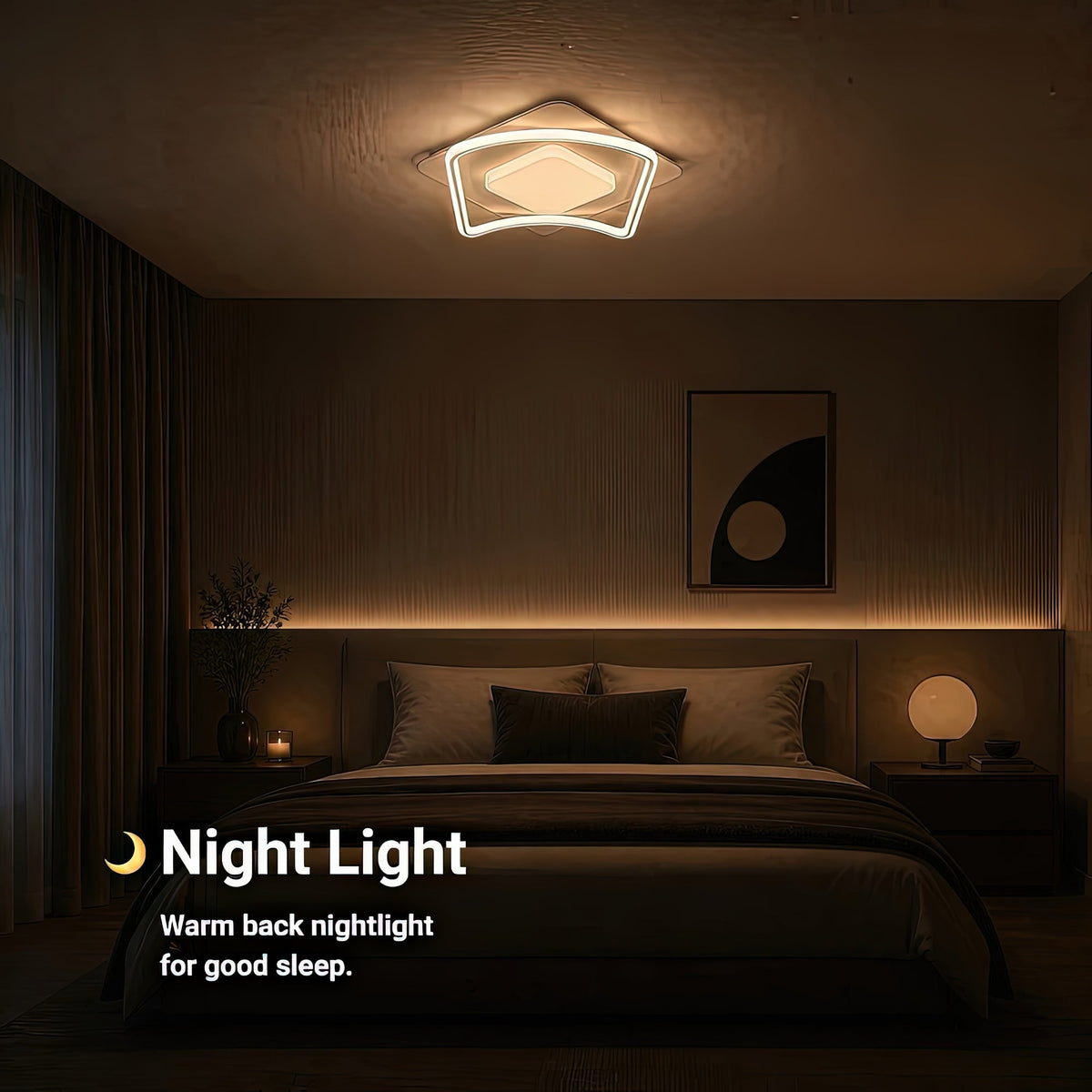 MODERNO 53W LED Chandelier with Remote Control, 2 Squares, Cool/Warm/Neutral Light, Dimmable, White, imaginea 6