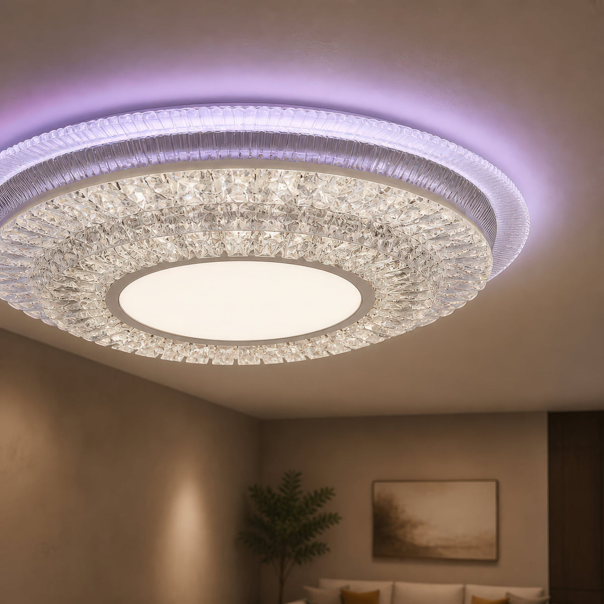 LED luster s diaľkovým ovládačom MIRALUX RGB, 62 W, svetlo modré/chladné/neutrálne/teplé, stm dimovateľný, biela, imaginea 2