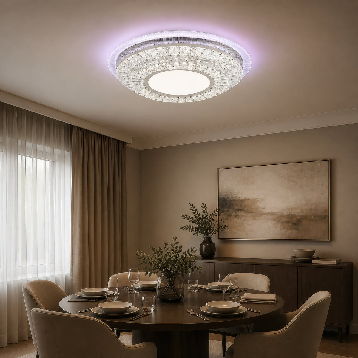 LED luster s diaľkovým ovládačom MIRALUX RGB, 62 W, svetlo modré/chladné/neutrálne/teplé, stm dimovateľný, biela, imaginea 10