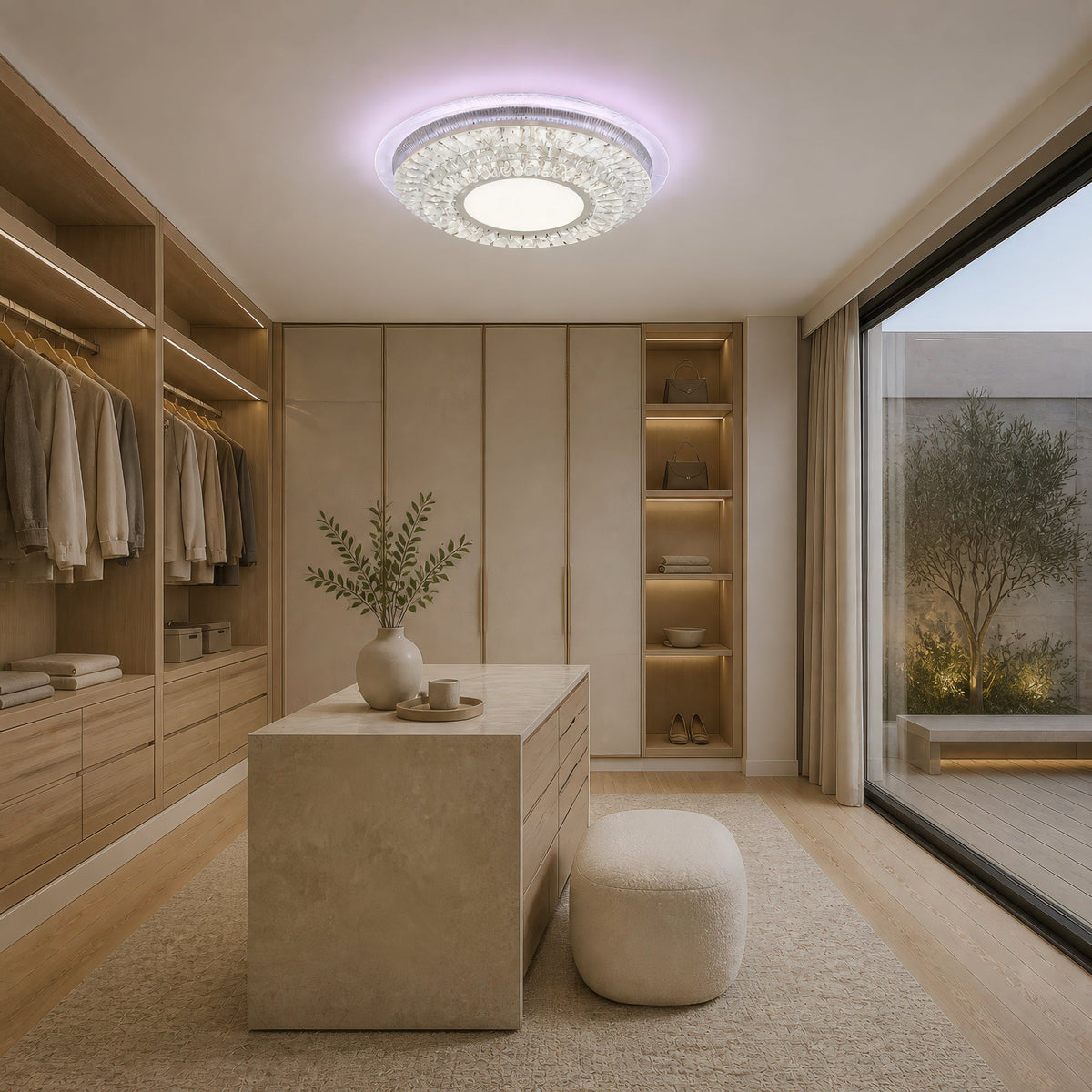 LED luster s diaľkovým ovládačom MIRALUX RGB, 62 W, svetlo modré/chladné/neutrálne/teplé, stm dimovateľný, biela, imaginea 12