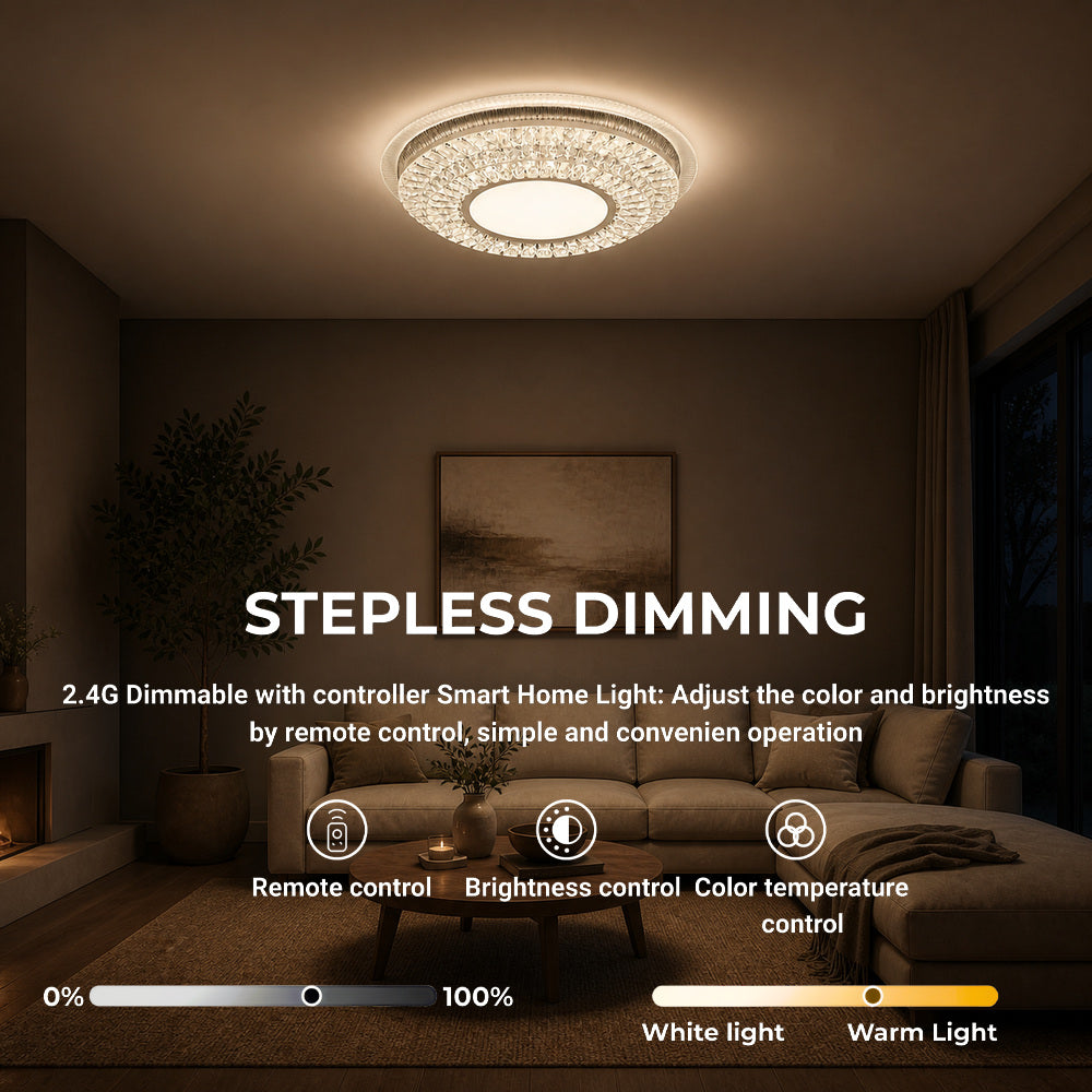 LED luster s diaľkovým ovládačom MIRALUX RGB, 62 W, svetlo modré/chladné/neutrálne/teplé, stm dimovateľný, biela, imaginea 4