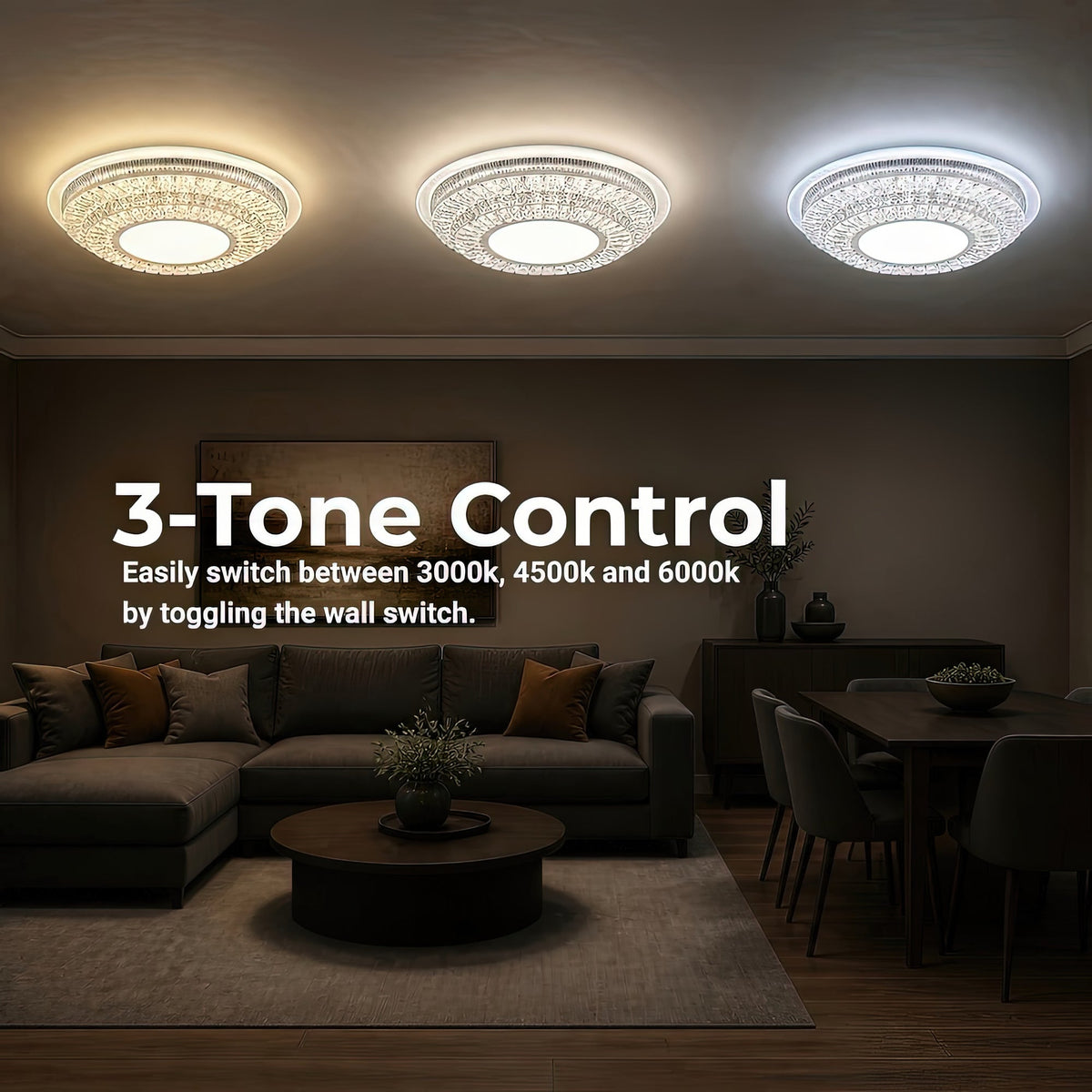 LED luster s diaľkovým ovládačom MIRALUX RGB, 62 W, svetlo modré/chladné/neutrálne/teplé, stm dimovateľný, biela, imaginea 5