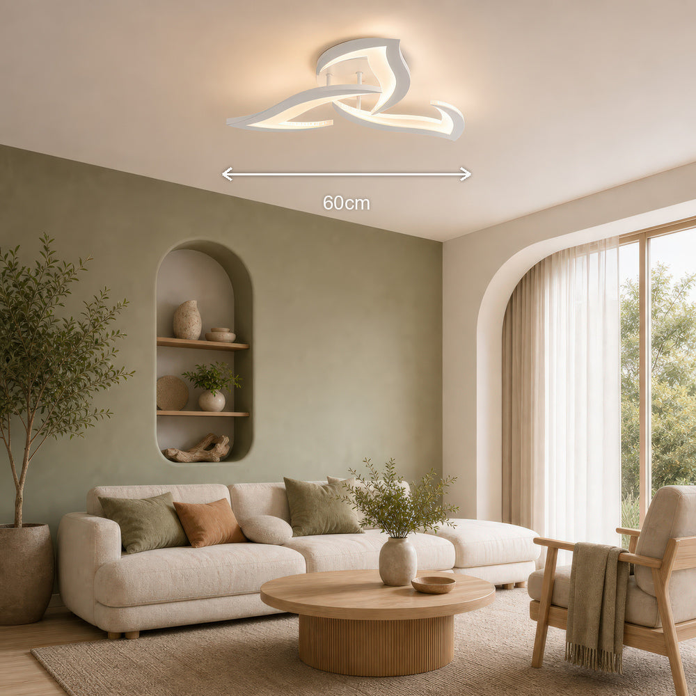 LED Chandelier with Remote Control LOTUS 32W, 3 Petals, Cool/Warm/Neutral Light, Dimmable, White, imaginea 7
