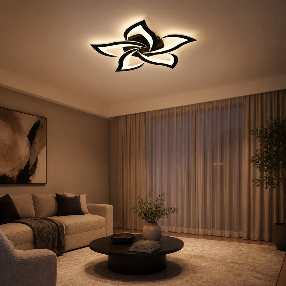 LED luster s diaľkovým ovládačom LT660/5BK, 5 svetelných zdrojov, 55 W, svetlo 3000/4000/6000 K, čierny, imaginea 1